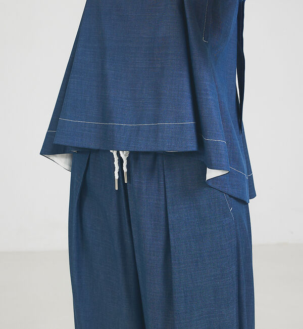 qualite「【セットップ対応】リヨセルデニムベアトップ」|Tシャツ・カットソー|