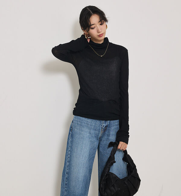 qualite「シアーテレコプルオーバー」|Tシャツ・カットソー|ブラック