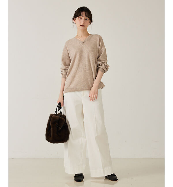qualite「ウールVネックプルオーバー」|ニット・セーター|