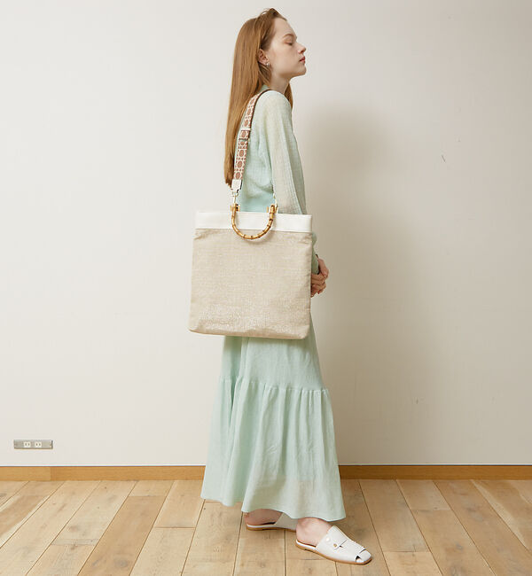 LOWELL things「バンブーハンドルファブリックトートバッグ」|トートバッグ|