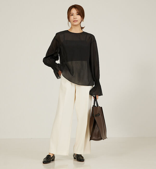 abahouse mavie「マルチフリルブラウス【ティペット付】」|シャツ・ブラウス|