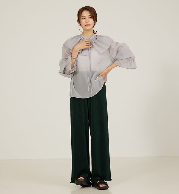 abahouse mavie「マルチフリルブラウス【ティペット付】」|シャツ・ブラウス|