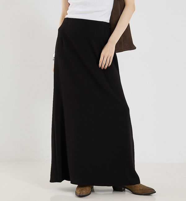 The Store by C' 「【COCUCA】ライトダブルサテンスカート」|スカート|ブラック