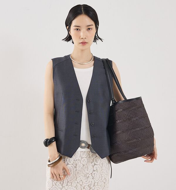 The Store by C' 「【COCUCA】ノースリーブベスト」|ダウンベスト・ベスト|ライトグレー