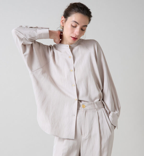 Liesse「バンドカラーブラウス」|シャツ・ブラウス|