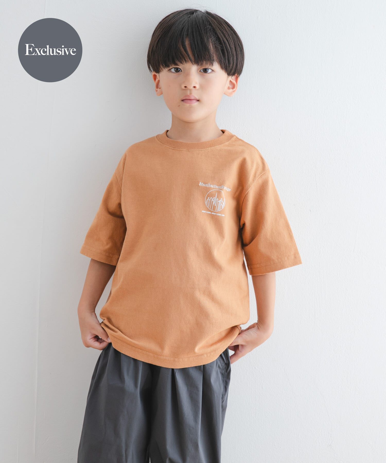 URBAN RESEARCH DOORS「『親子リンク/別注』MANHATTAN PORTAGE&times;DOORS　1ポイントプリントT(KIDS)」|その他|オレンジ
