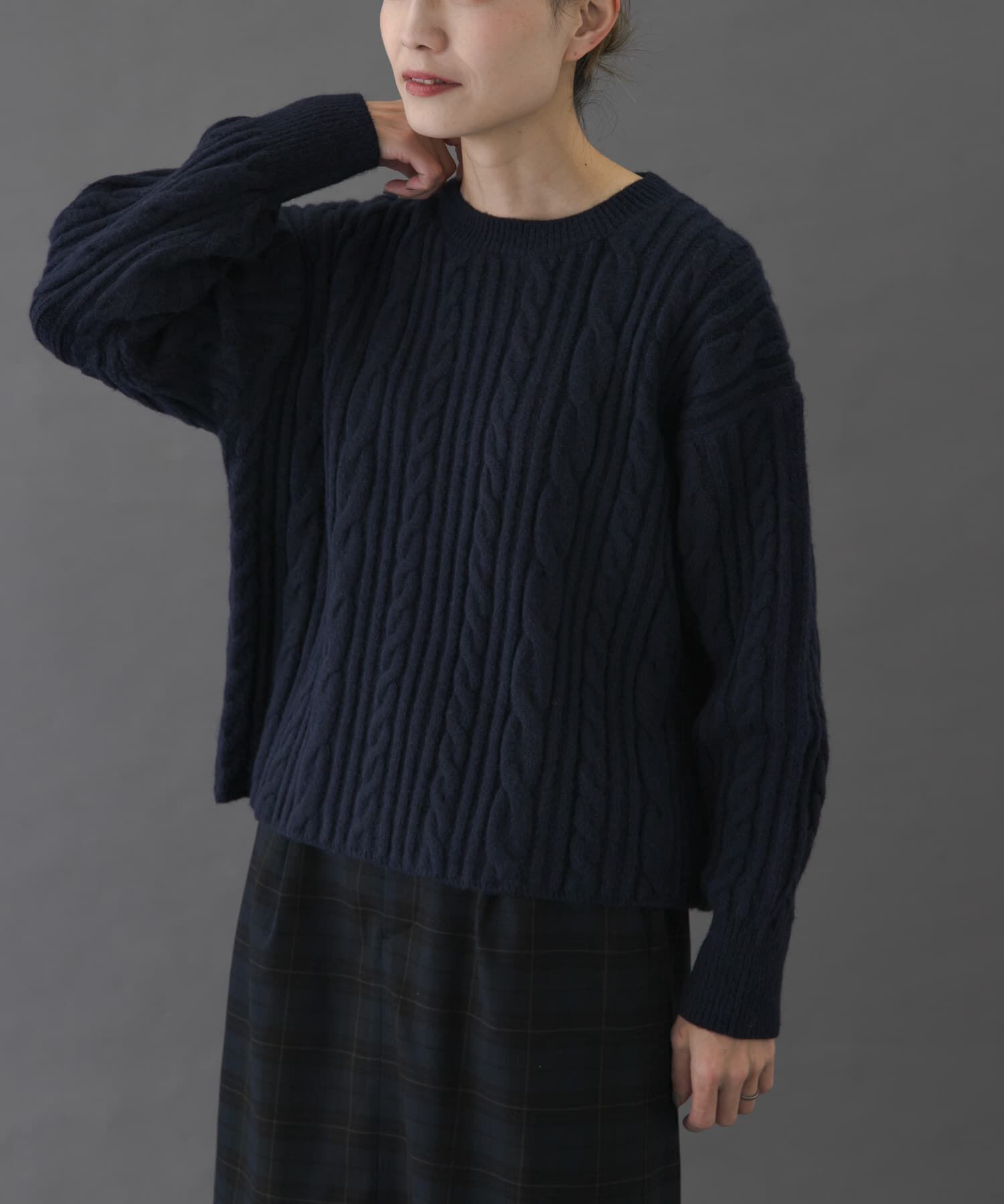 URBAN RESEARCH DOORS「FORK&SPOON　ケーブルニットプルオーバー」|ニット・セーター|