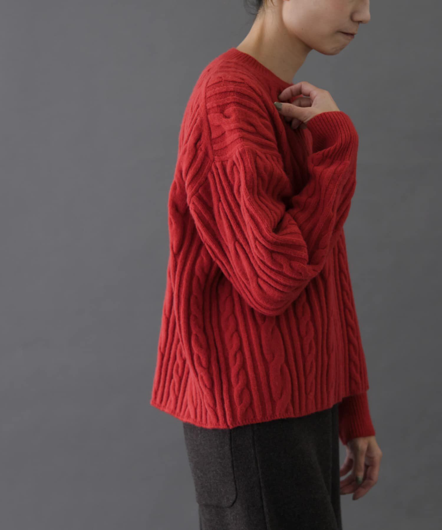 URBAN RESEARCH DOORS「FORK&SPOON　ケーブルニットプルオーバー」|ニット・セーター|