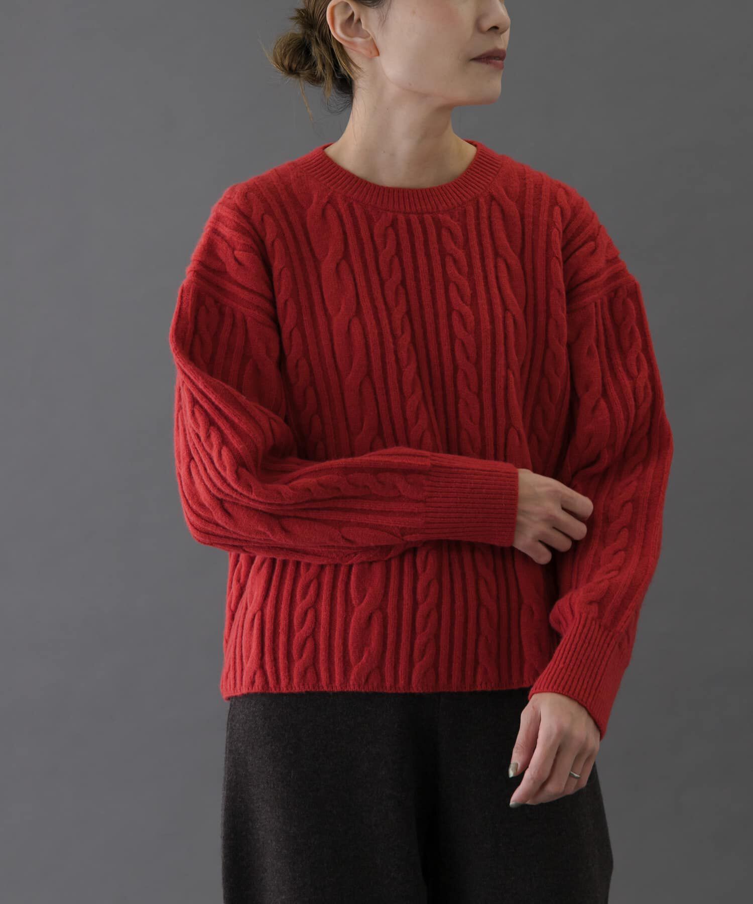 URBAN RESEARCH DOORS「FORK&SPOON　ケーブルニットプルオーバー」|ニット・セーター|