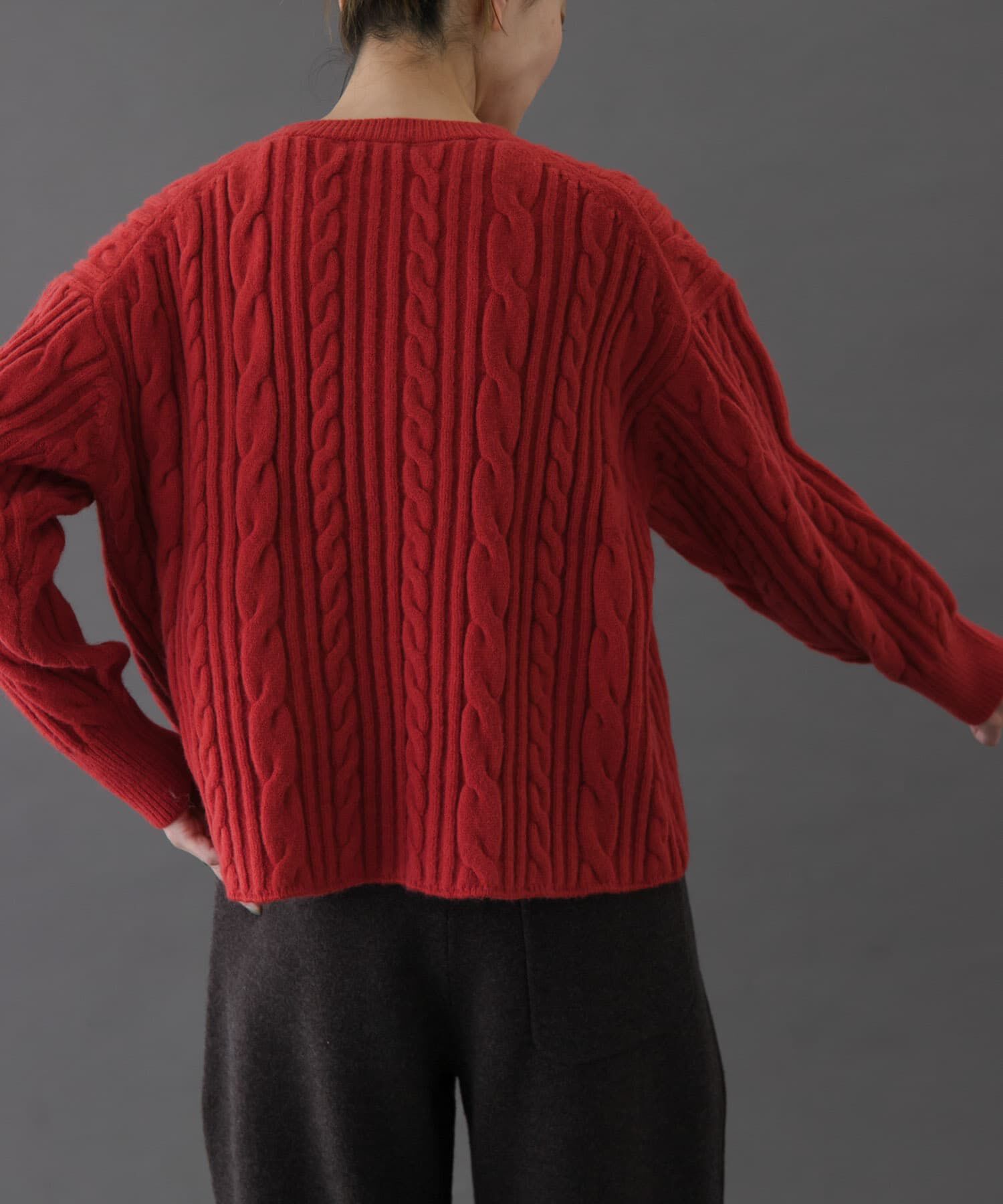 URBAN RESEARCH DOORS「FORK&SPOON　ケーブルニットプルオーバー」|ニット・セーター|