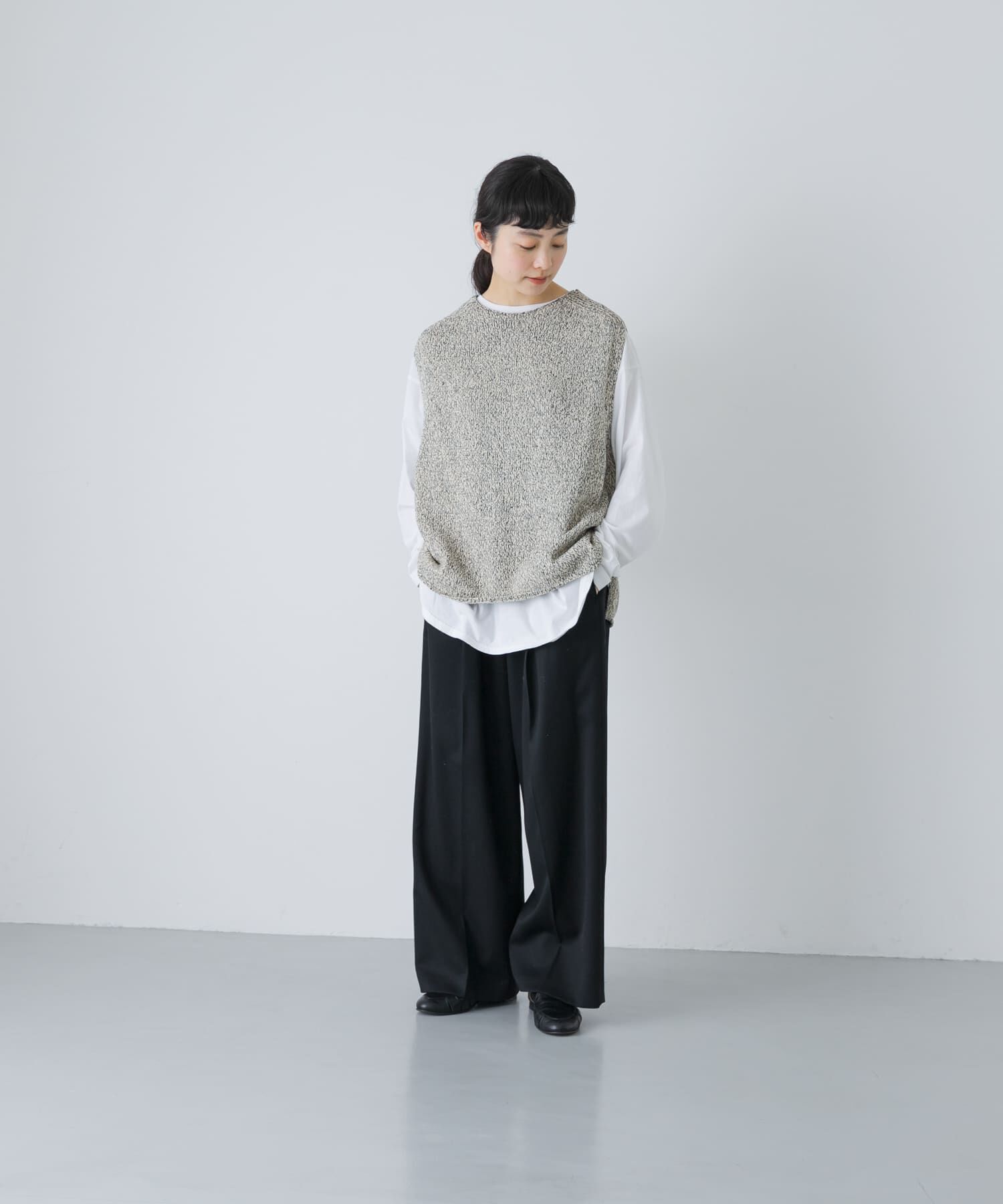 かぐれ「テープヤーンニットベスト」|ベスト・ジレ|