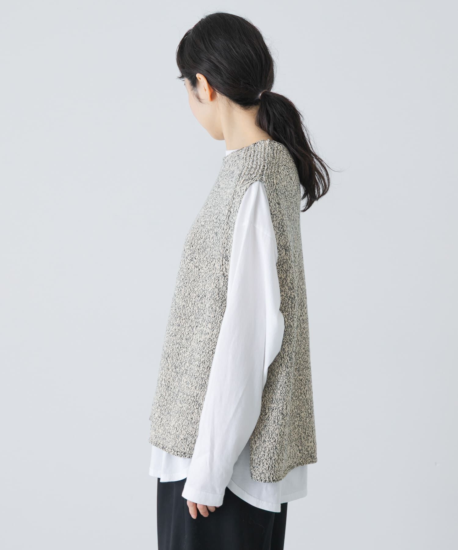 かぐれ「テープヤーンニットベスト」|ベスト・ジレ|