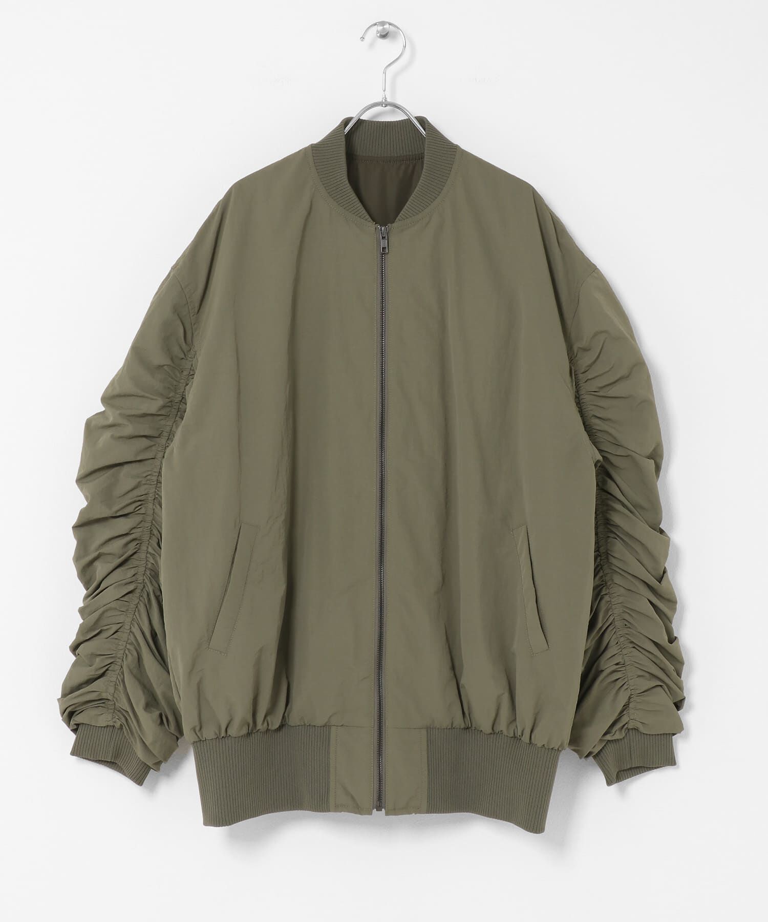  「『WEB/一部店舗限定』BACKシャーリングMA-1」|ノーカラーコート|