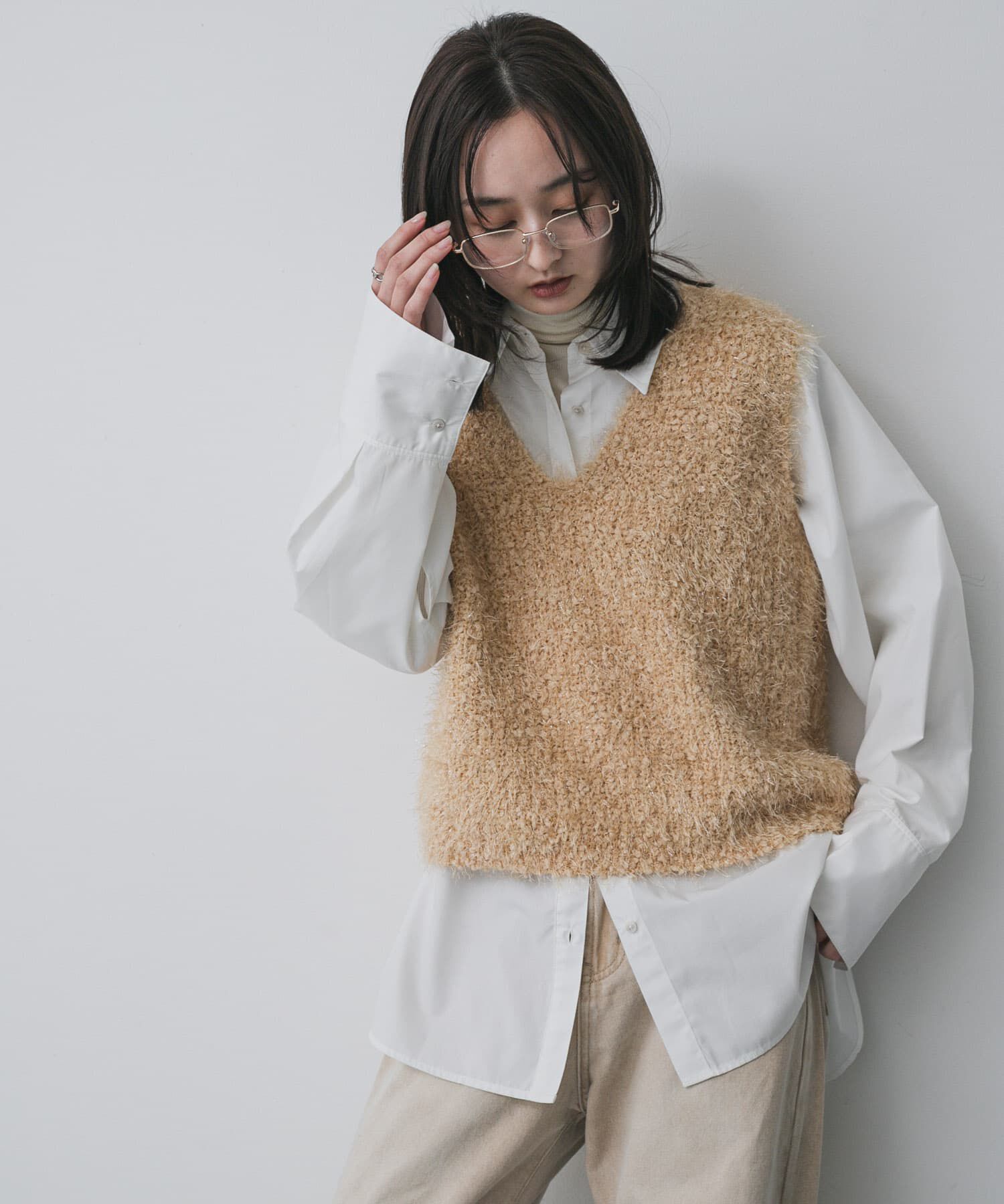 SENSE OF PLACE by URBAN RESEARCH「モールフェザーニットベスト」|ベスト・ジレ|ベージュ