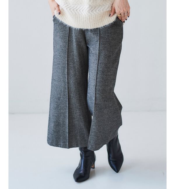 le.coeur blanc「ツイードライクワイドクロップドパンツ」|その他|グレー