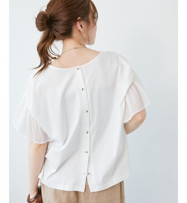  「コットンシルケットコンビカットプルオーバー」|プルオーバー|