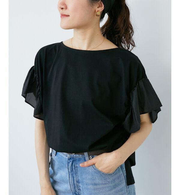  「コットンシルケットコンビカットプルオーバー」|プルオーバー|