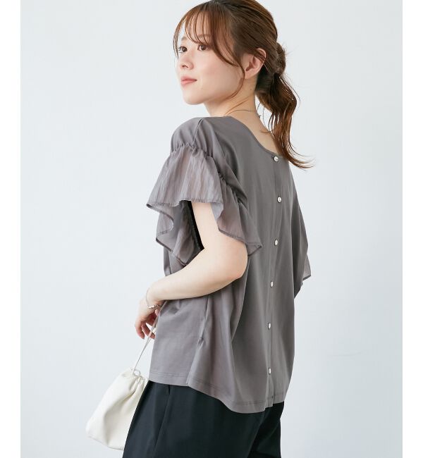  「コットンシルケットコンビカットプルオーバー」|プルオーバー|