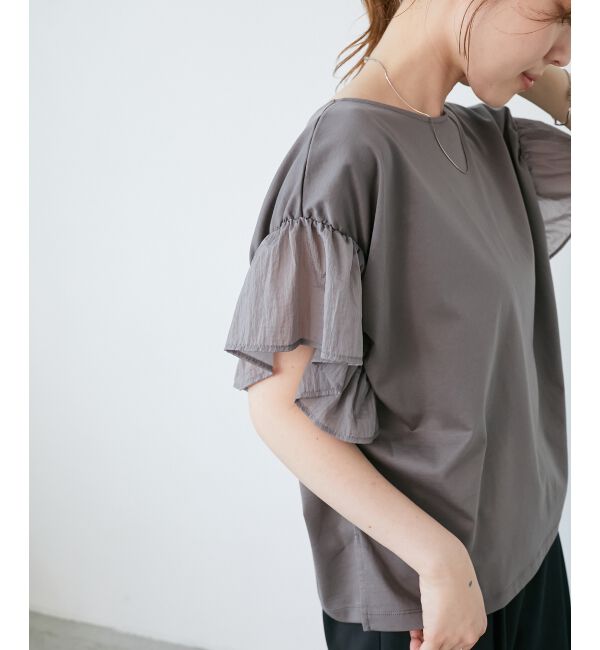  「コットンシルケットコンビカットプルオーバー」|プルオーバー|