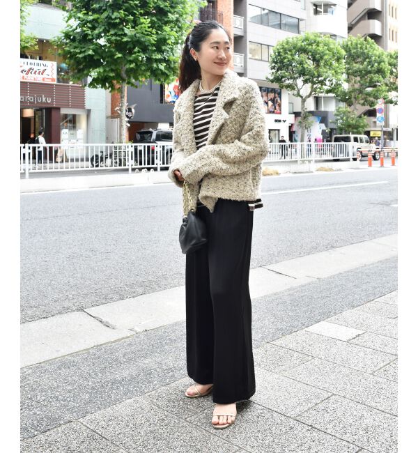  「《手洗い可能》ボーダー5分袖ワイドプルオーバー」|プルオーバー|