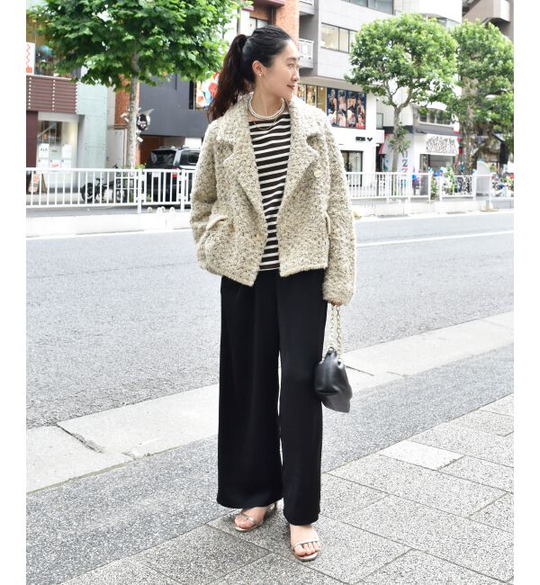  「《手洗い可能》ボーダー5分袖ワイドプルオーバー」|プルオーバー|