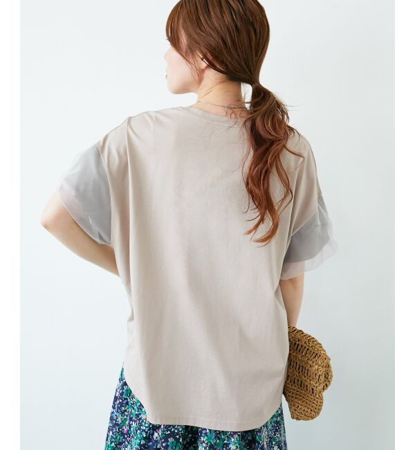  「《手洗い可能》チュールねじりスリーブフレンチプルオーバー」|プルオーバー|