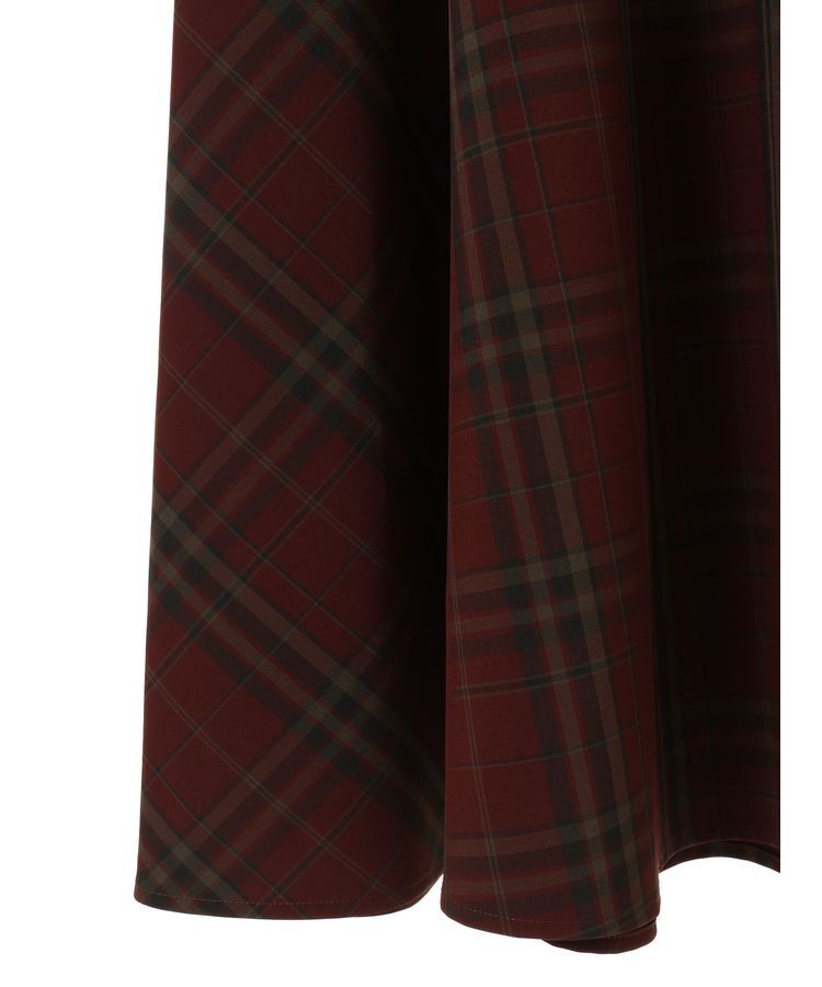 earth music&ecology「バックレースアップチェックスカート」|フレア|