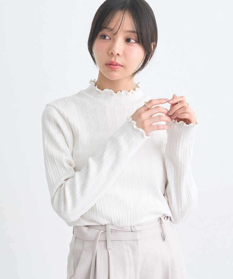 earth music&ecology「ランダムチェーンリブハイネックプルオーバー」|Tシャツ・カットソー|