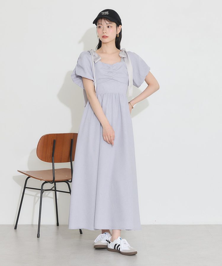 earth music&ecology「リボンショルダーオフショルワンピース」|ワンピース|