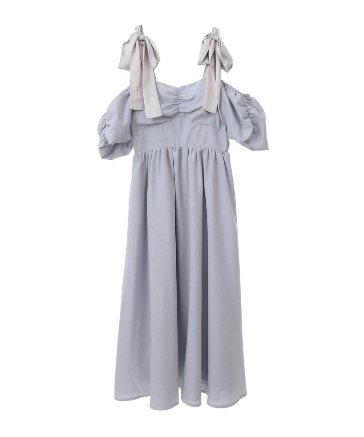 earth music&ecology「リボンショルダーオフショルワンピース」|ワンピース|