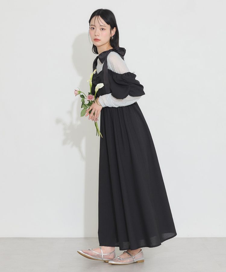 earth music&ecology「リボンショルダーオフショルワンピース」|ワンピース|