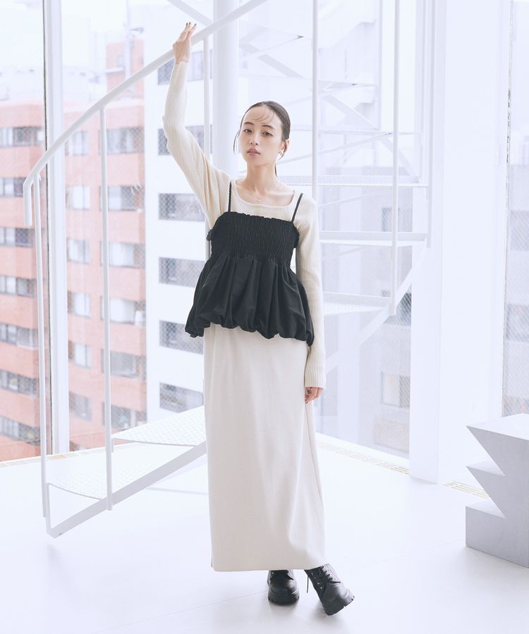 earth music&ecology「スクエアホルターネックリブプルオーバー」|ニット・セーター|