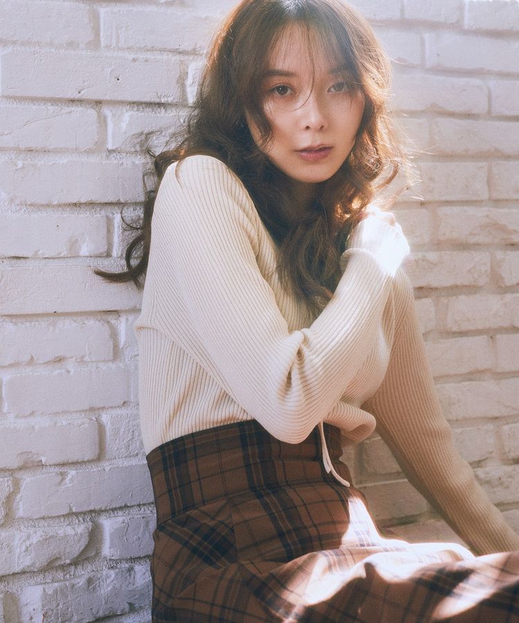 earth music&ecology「スクエアホルターネックリブプルオーバー」|ニット・セーター|