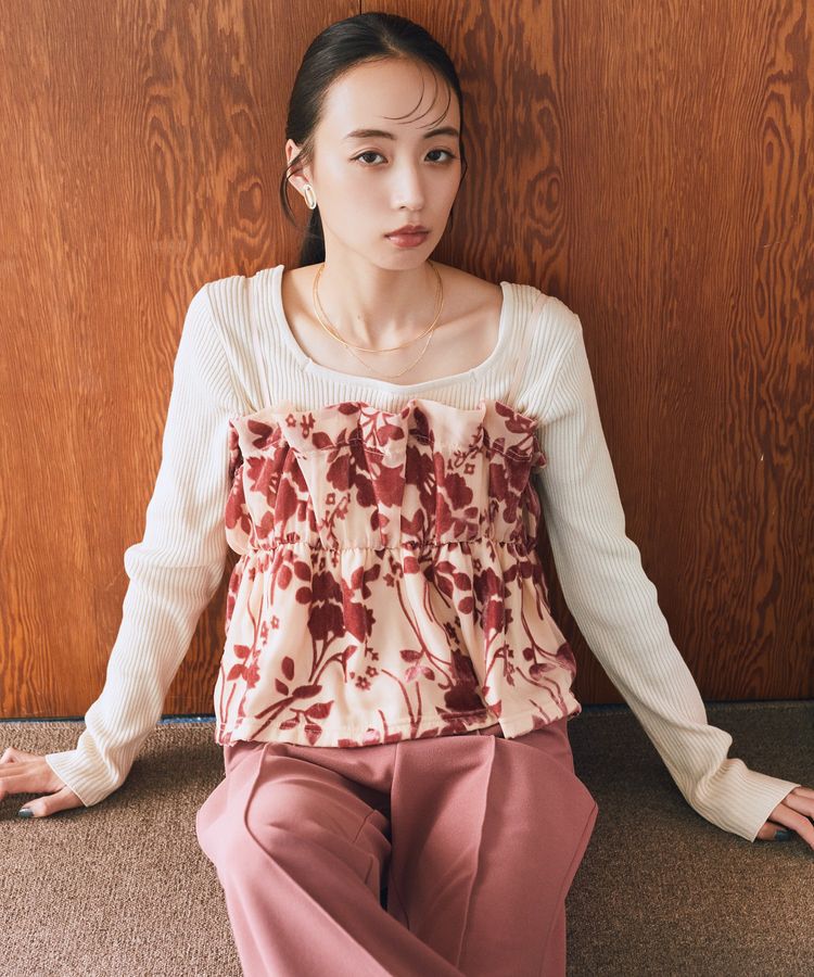 earth music&ecology「スクエアホルターネックリブプルオーバー」|ニット・セーター|