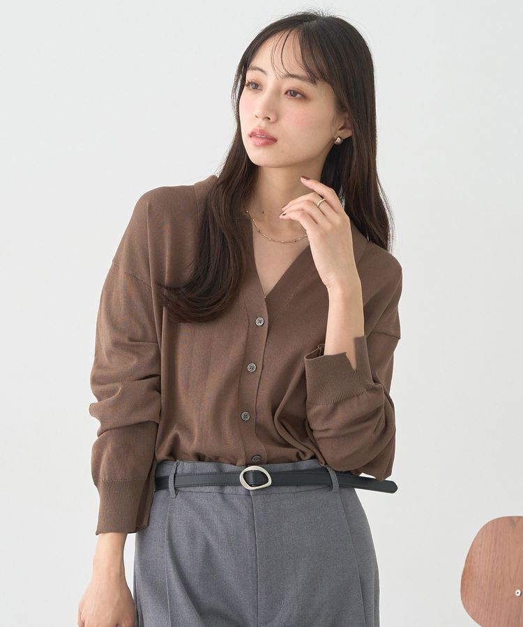 earth music&ecology「袖口スリットスキッパーカーディガン」|カーディガン|