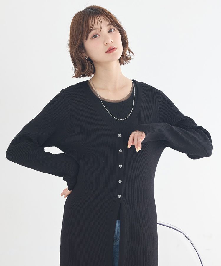 earth music&ecology「エッジチュールラメテレコタンクトップ」|キャミソール|