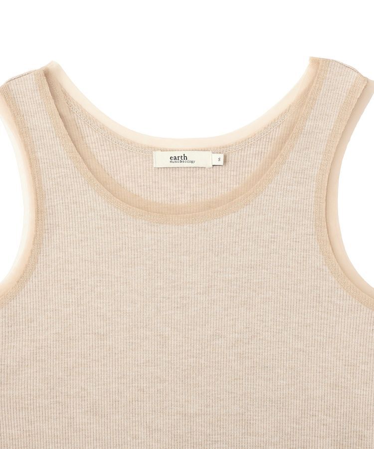earth music&ecology「エッジチュールラメテレコタンクトップ」|キャミソール|