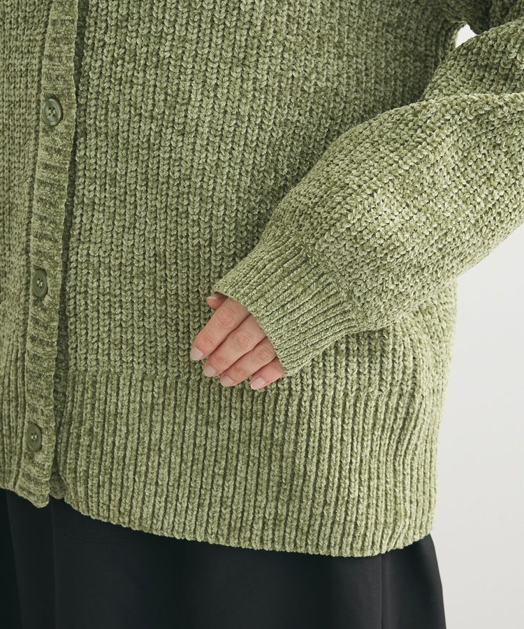 Green Parks「ベロアモールVネックカーディガン」|カーディガン|