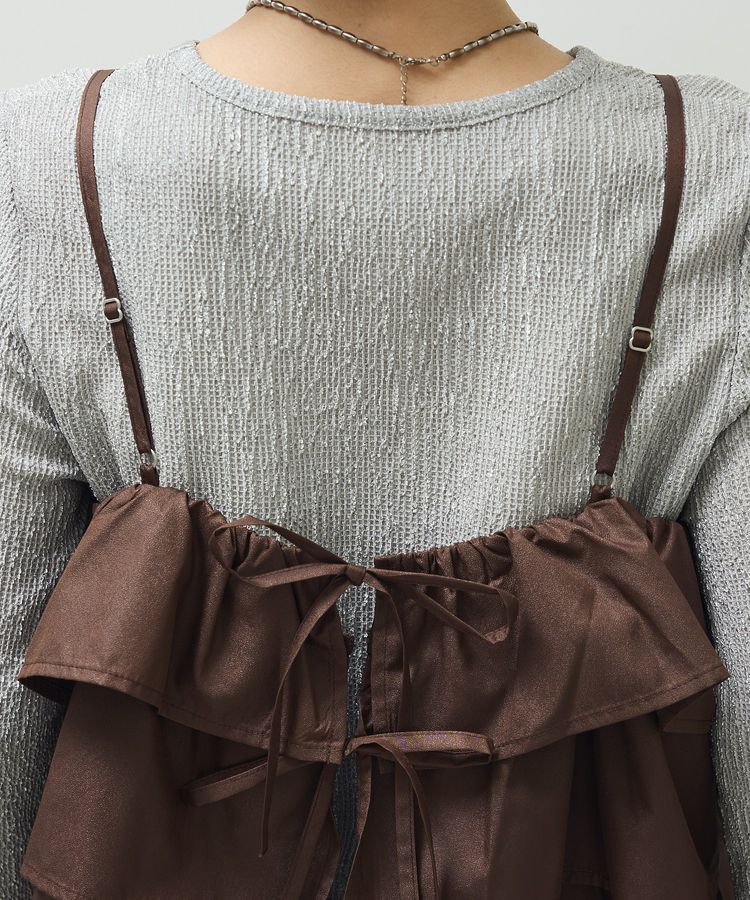 Green Parks「・SUGAR SPOON レザーライクティアードキャミ」|ベスト・ジレ|