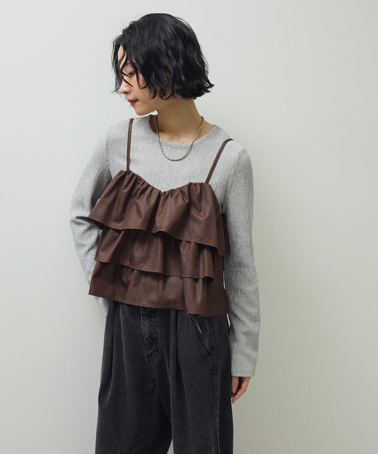 Green Parks「・SUGAR SPOON レザーライクティアードキャミ」|ベスト・ジレ|