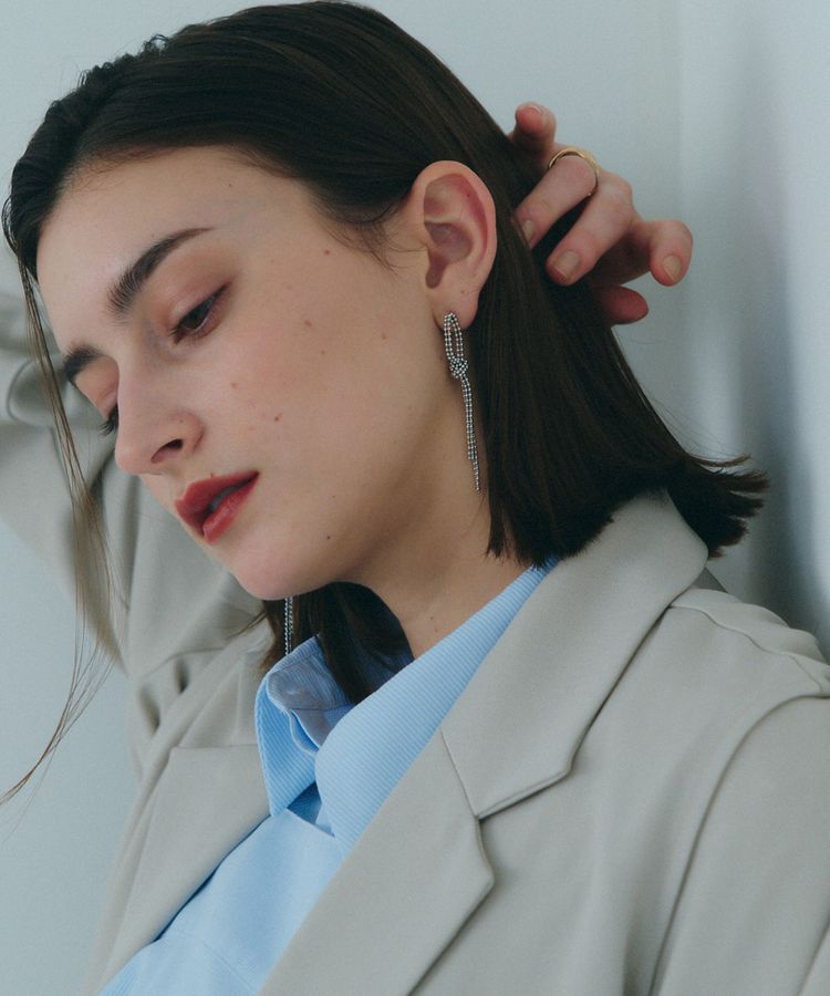 YECCA VECCA「ノットボールチェーンピアス」|ピアス|