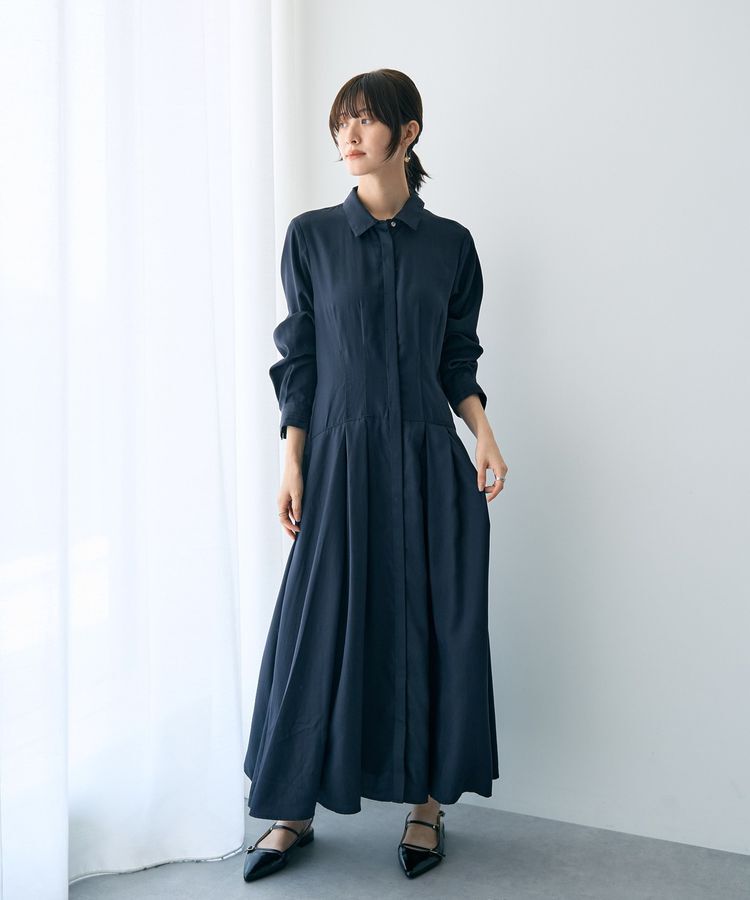 YECCA VECCA「タックデザインシャツワンピース」|ワンピース|