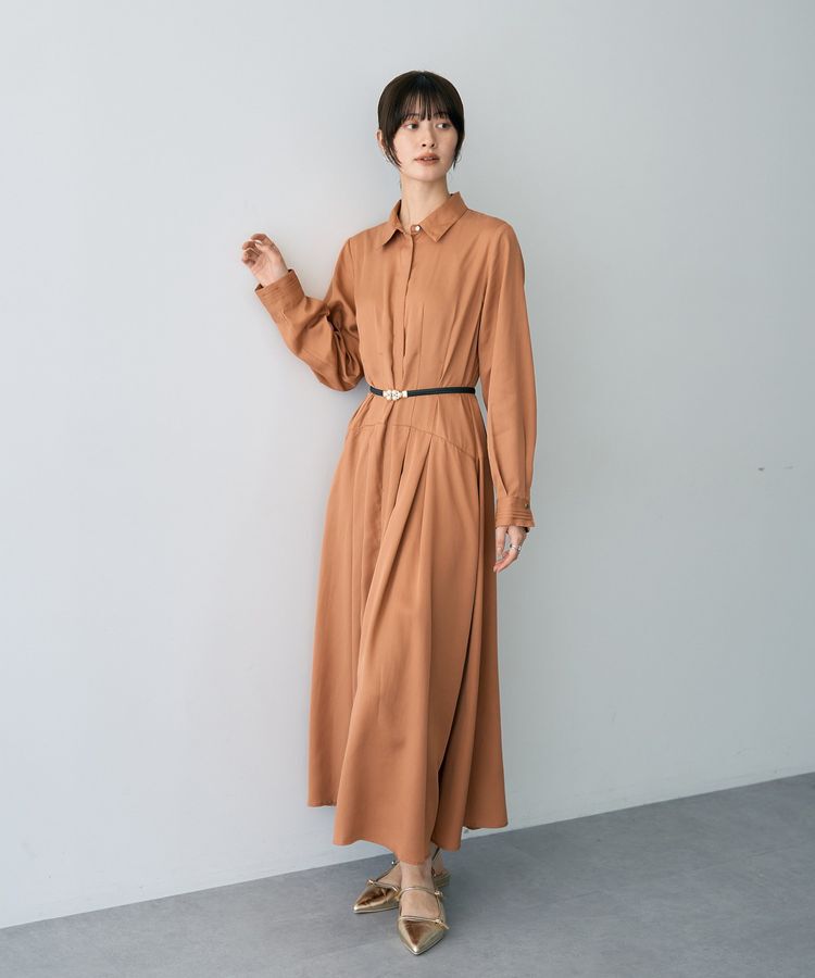 YECCA VECCA「タックデザインシャツワンピース」|ワンピース|