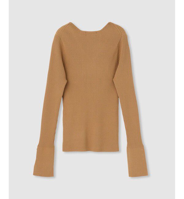 allureville「袖釦Vネックプルオーバー」|ニット・セーター|