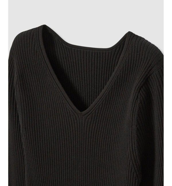 allureville「袖釦Vネックプルオーバー」|ニット・セーター|