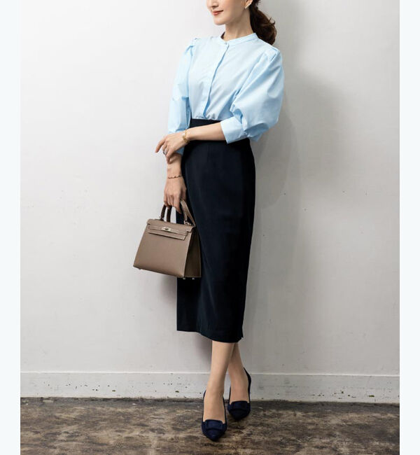 ur's「【星玲奈さんコラボアイテム】バンドカラーパフスリーブブラウス」|シャツ・ブラウス|