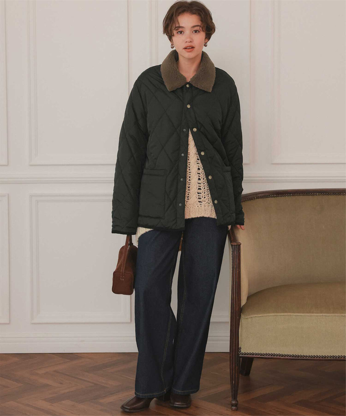 titivate「配色襟付きキルティングジャケット」|その他|