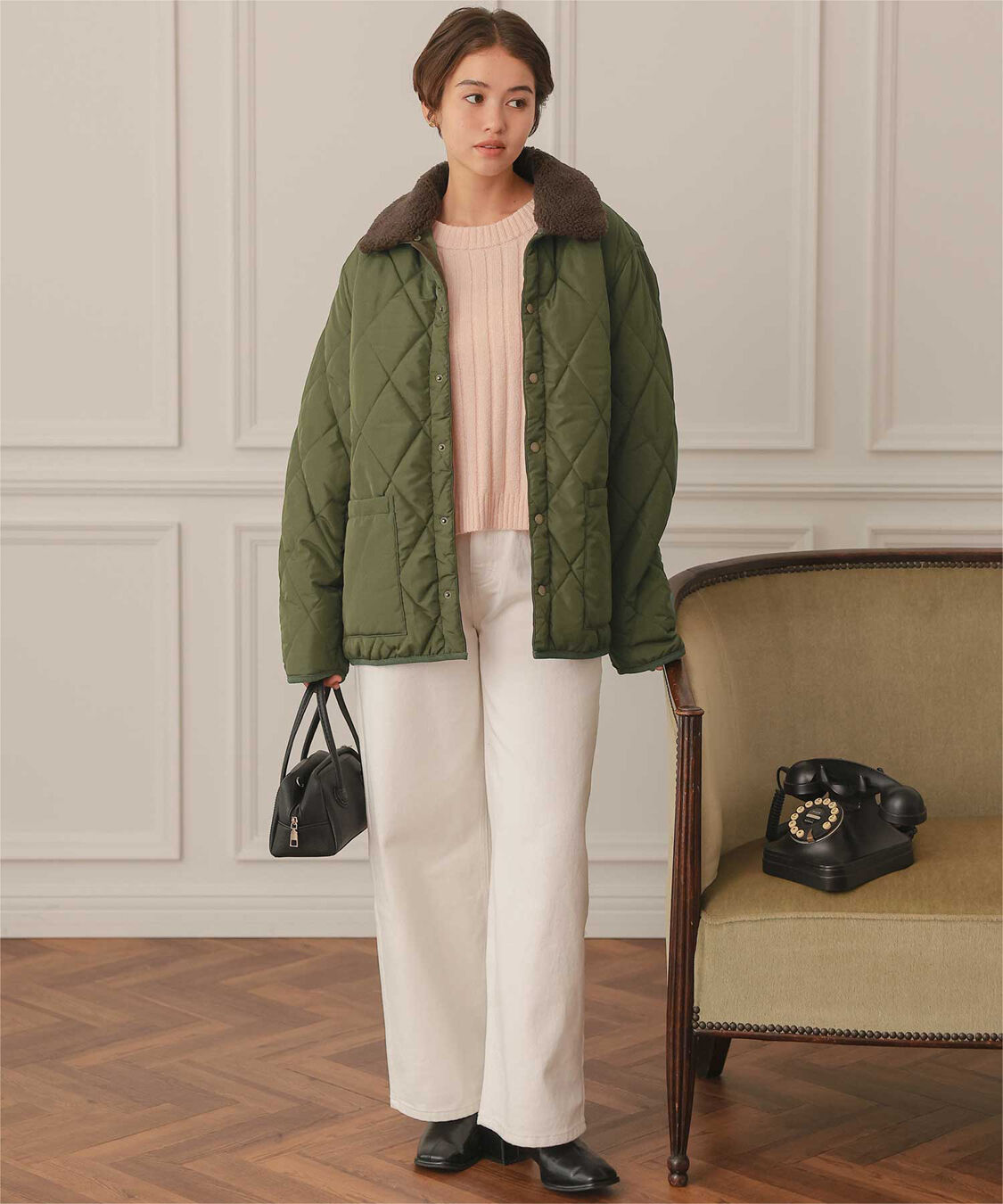 titivate「配色襟付きキルティングジャケット」|その他|