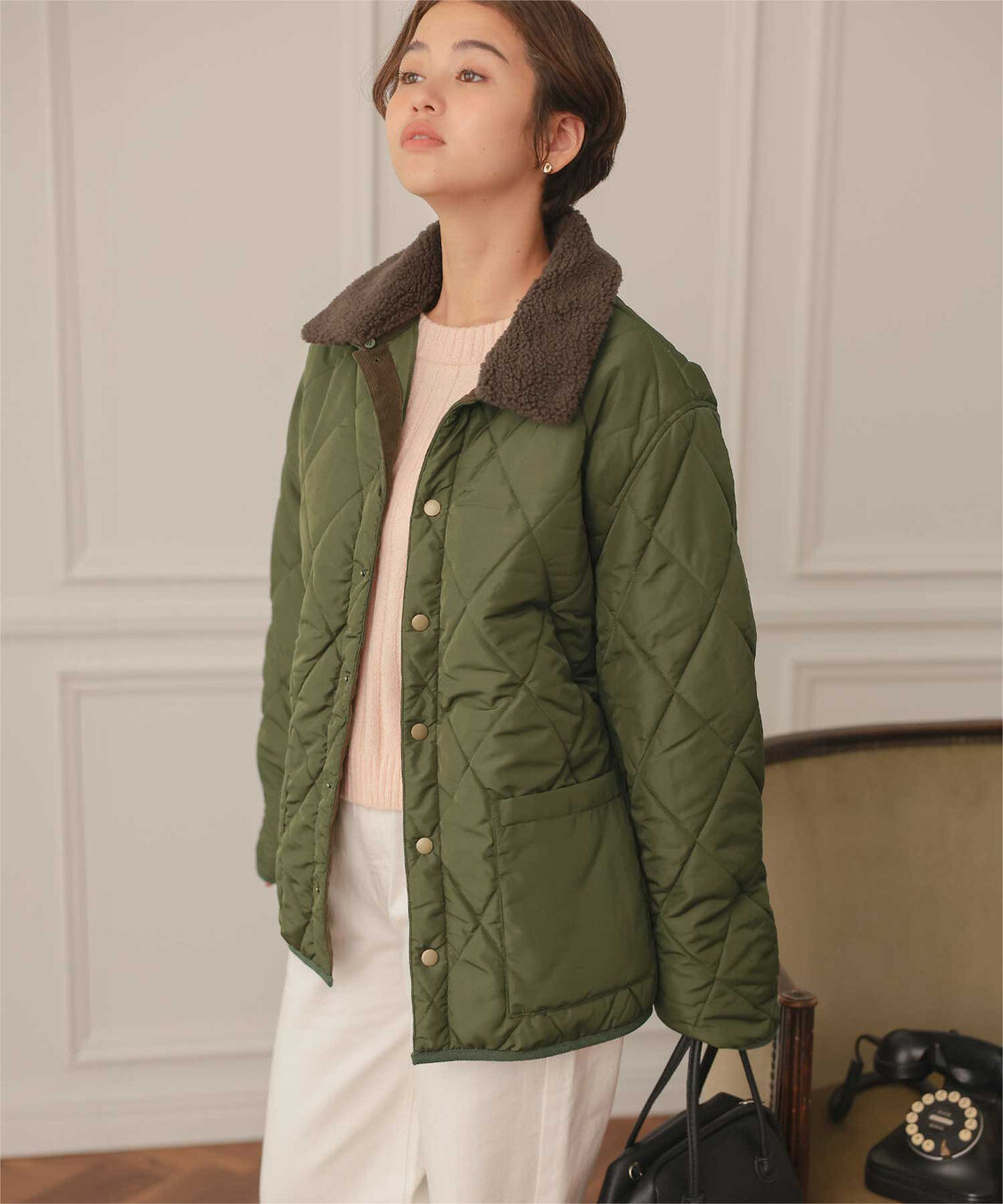 titivate「配色襟付きキルティングジャケット」|その他|