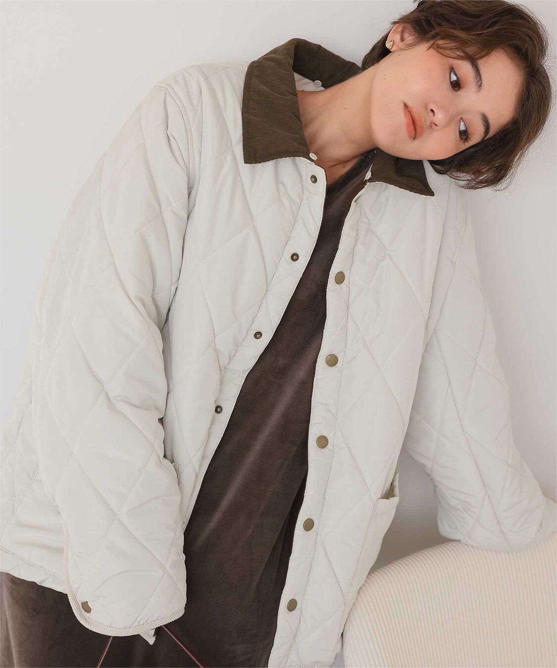 titivate「配色襟付きキルティングジャケット」|その他|